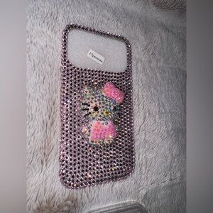 17 pro Max Glittering Pink Rhinestone Phone Case